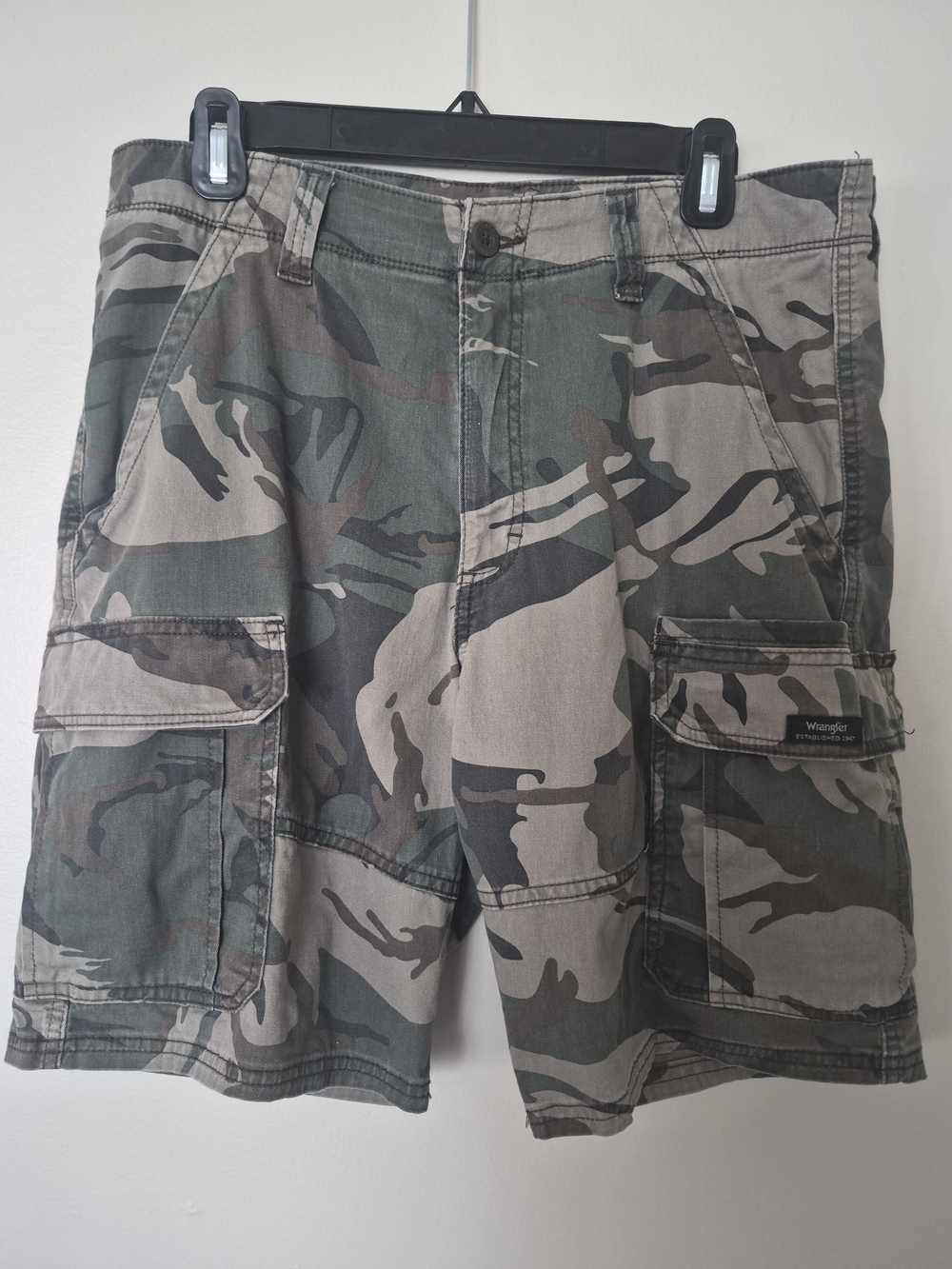 Wrangler Men's Camo Cargo Shorts in Green, Tan, Black